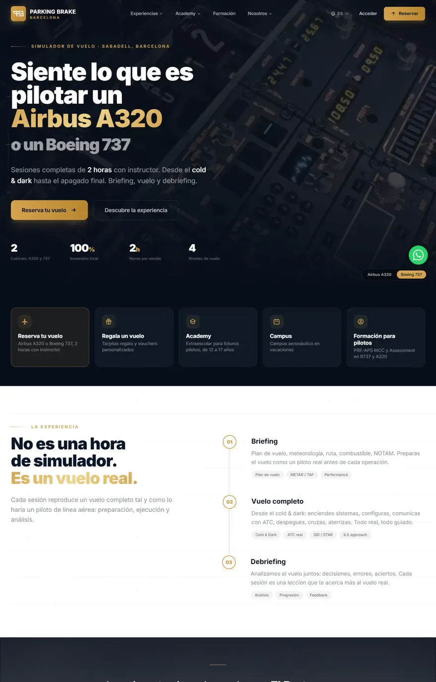 Portada de la web de Parking Brake BCN